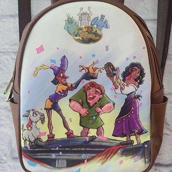 Disney Hunchback of Notre Dame Mini Backpack Bag Brown Faux Leather main image 11